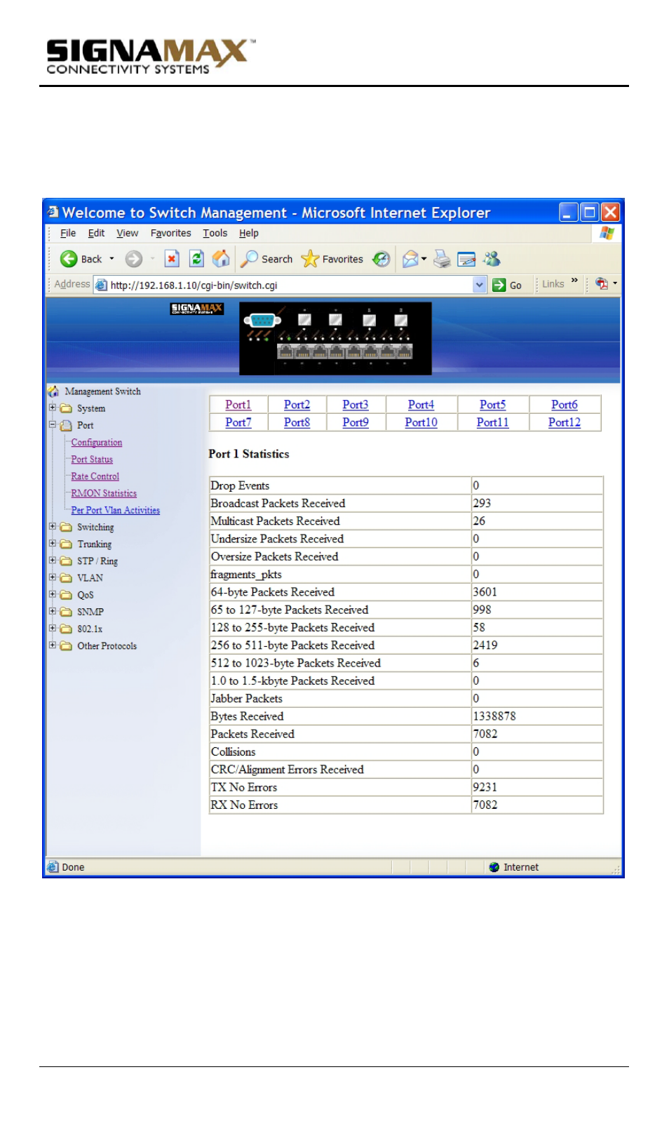 Rmon statistics | Signamax Model -065-7700 User Manual | Page 57 / 199