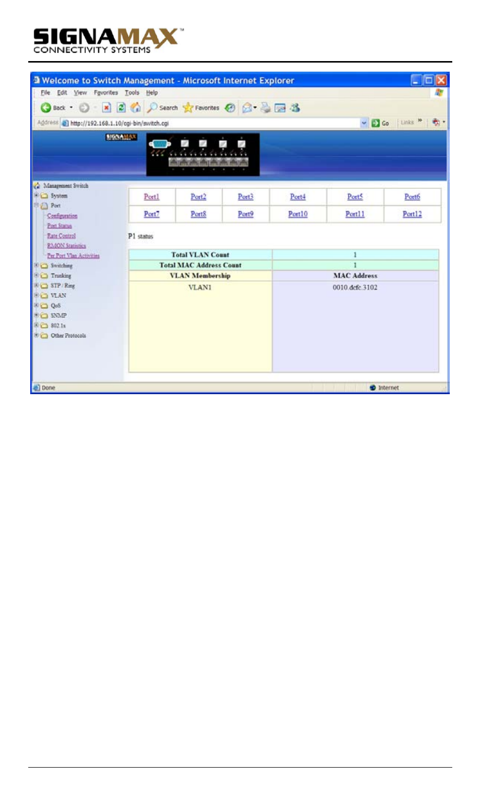 Per port vlan activities | Signamax Model -065-7700 User Manual | Page 58 / 199