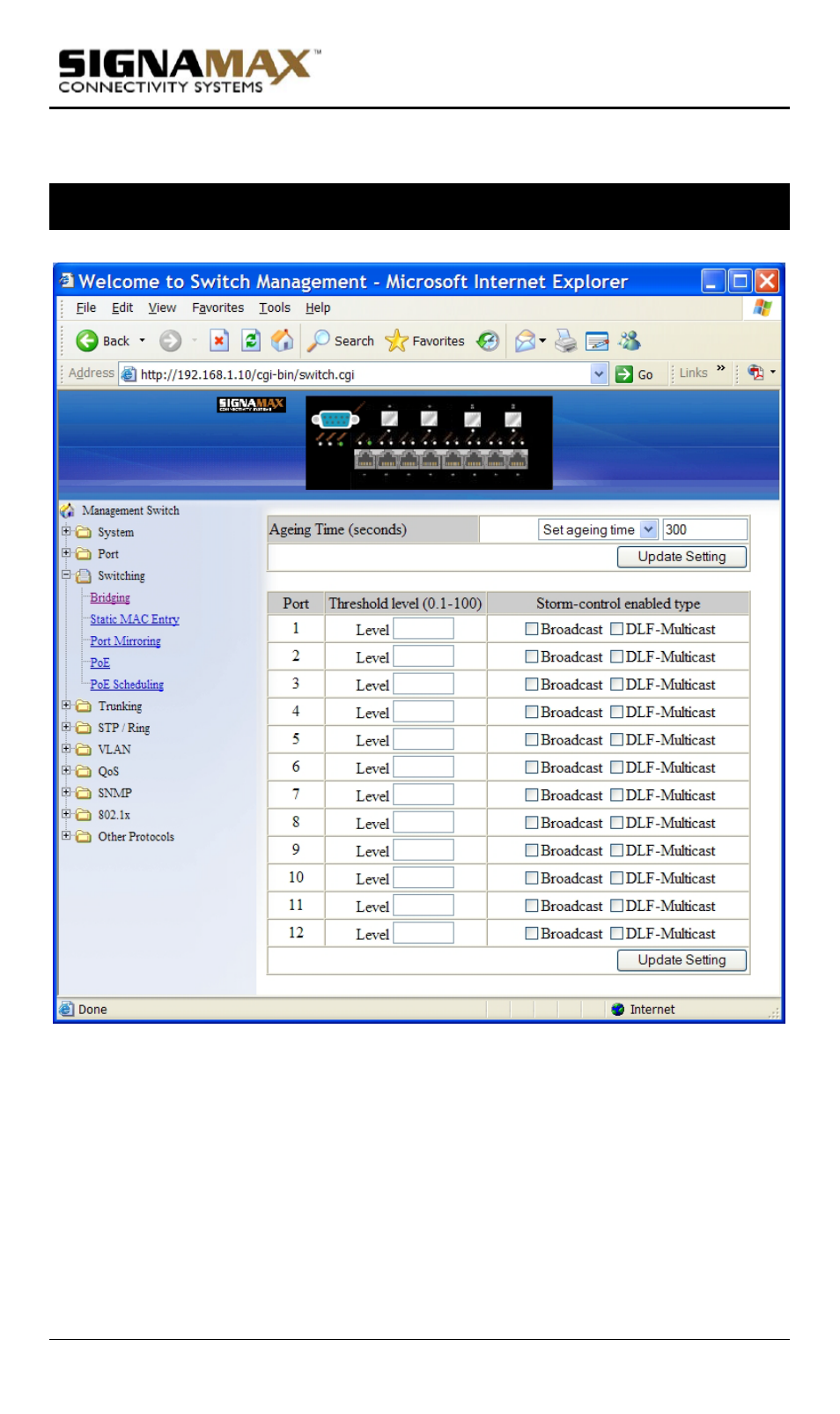 Switching, Bridging | Signamax Model -065-7700 User Manual | Page 59 / 199
