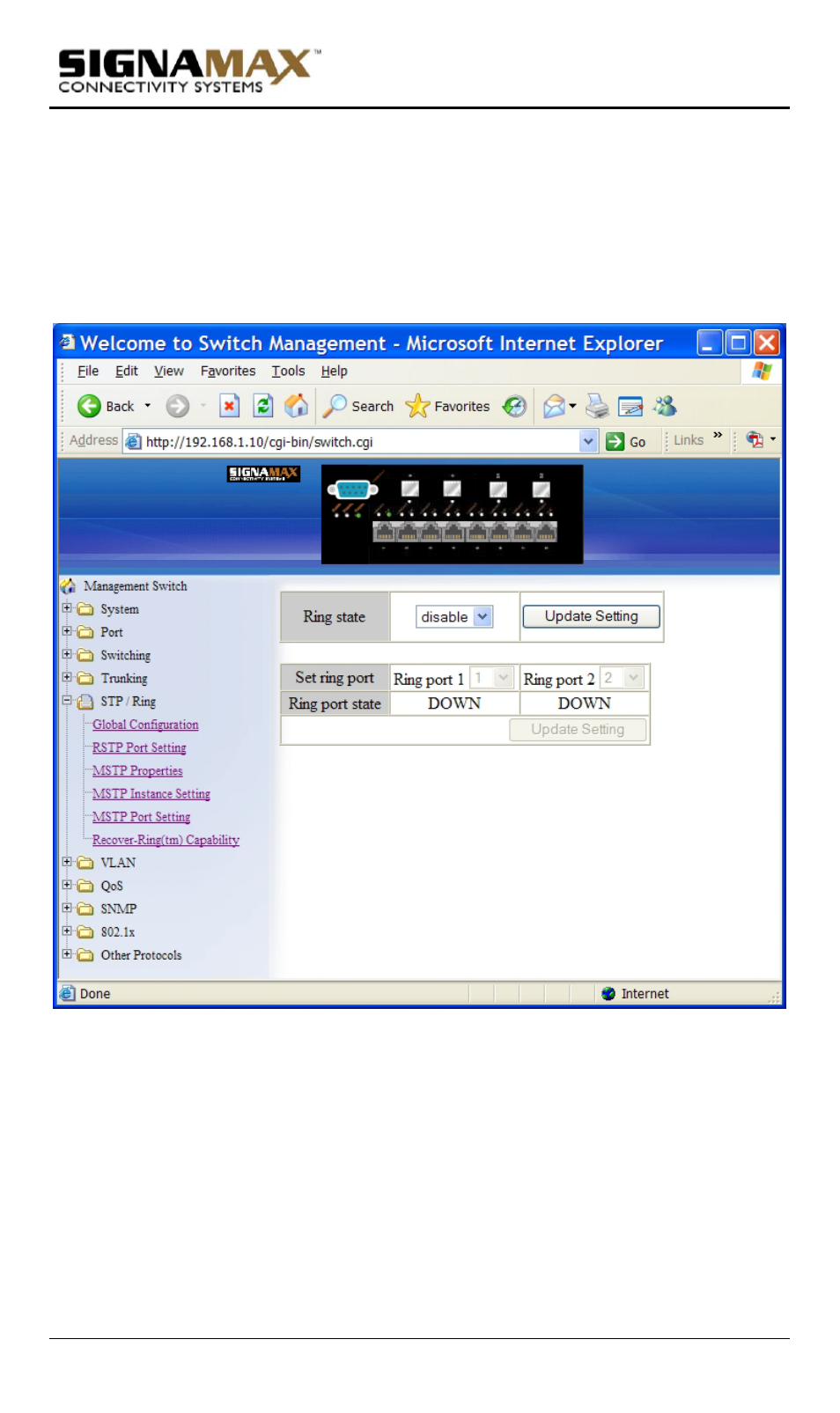 Recover-ring(tm) capability | Signamax Model -065-7700 User Manual | Page 74 / 199