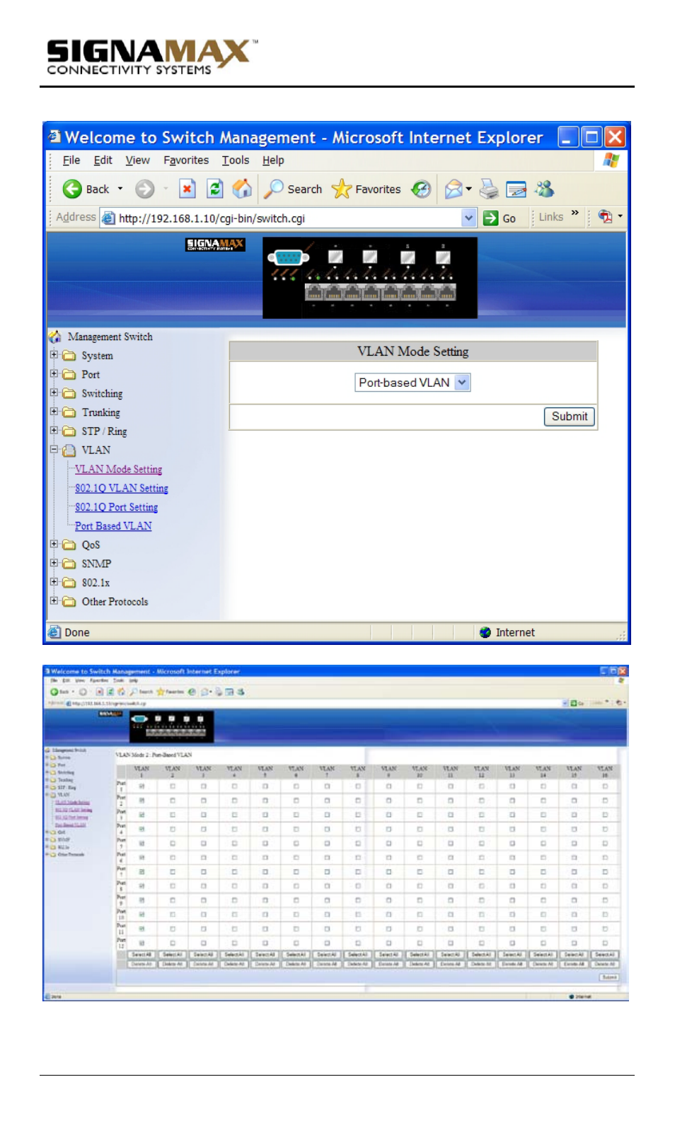 Port based vlan | Signamax Model -065-7700 User Manual | Page 81 / 199