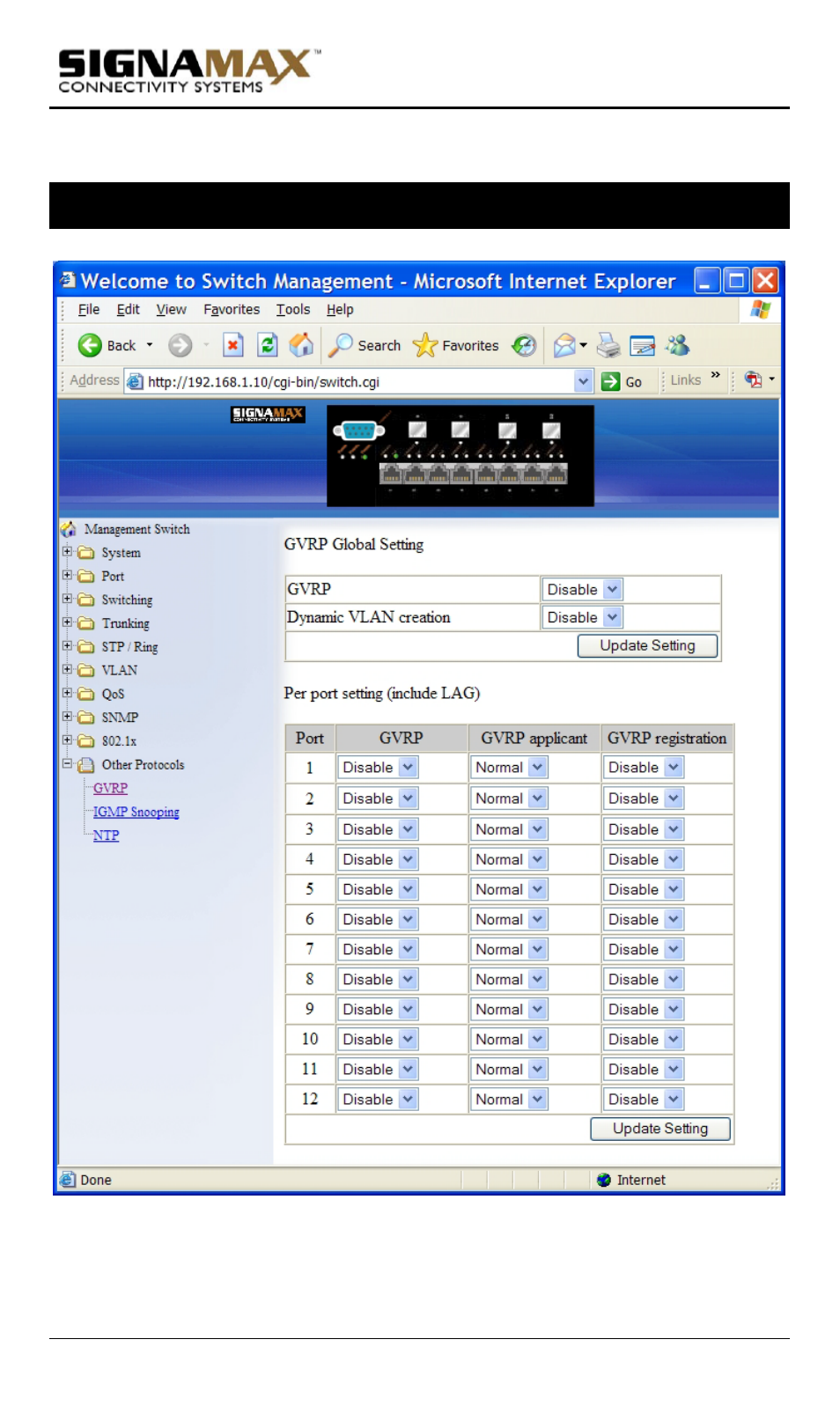 Other protocols, Gvrp | Signamax Model -065-7700 User Manual | Page 95 / 199