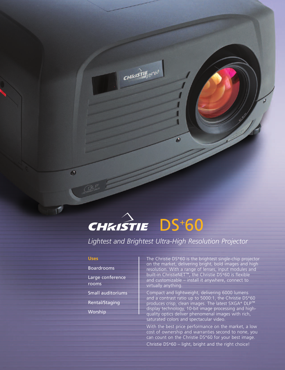 Christie DS+60 User Manual | 2 pages