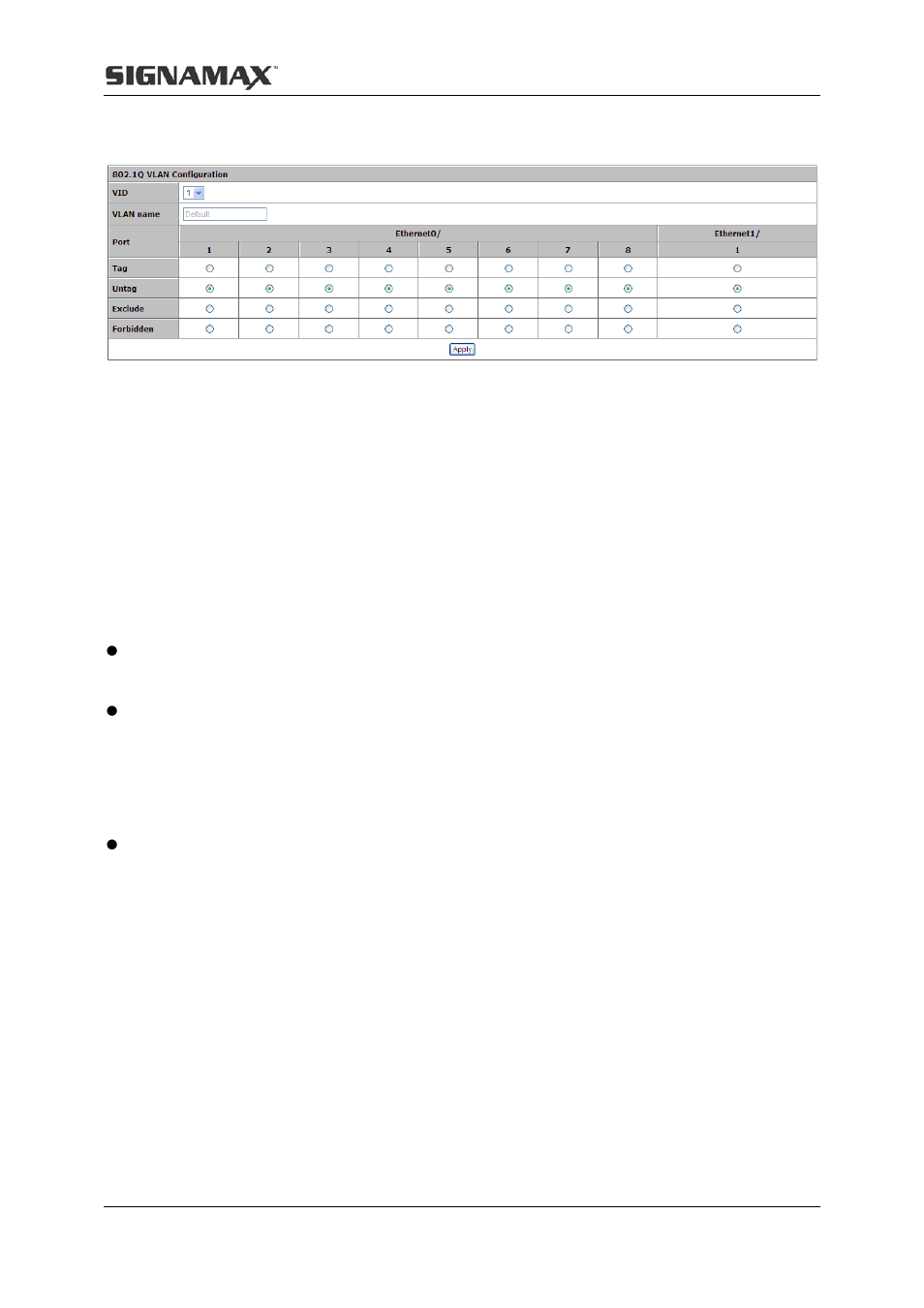 3 802.1q port | Signamax Managed Hardened PoE Industrial DIN-rail Mount Switch User Manual | Page 26 / 89