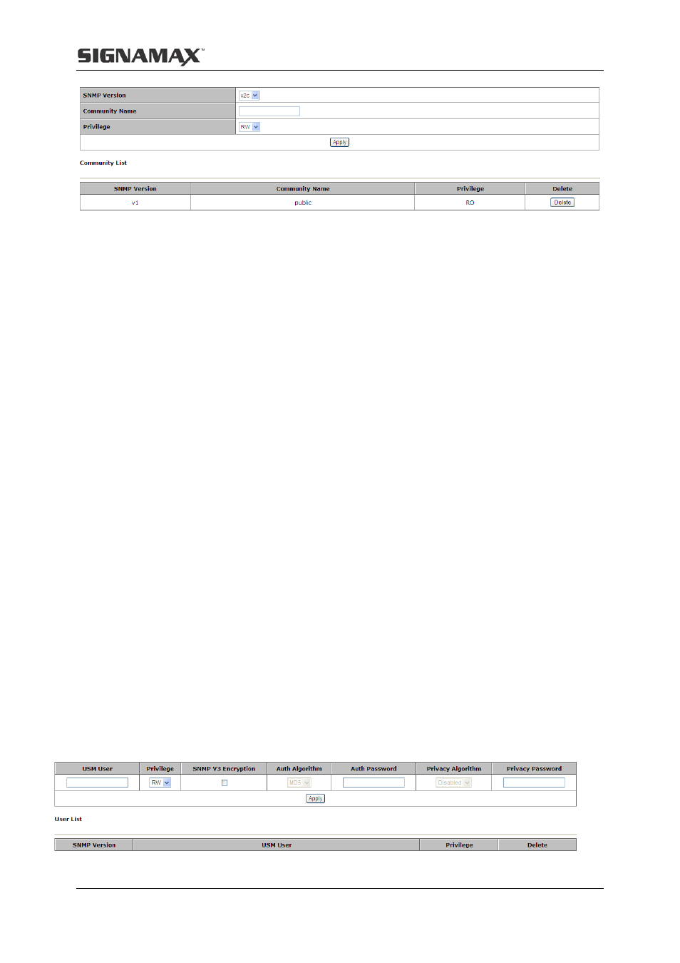 2 snmp user | Signamax Managed Hardened PoE Industrial DIN-rail Mount Switch User Manual | Page 70 / 89