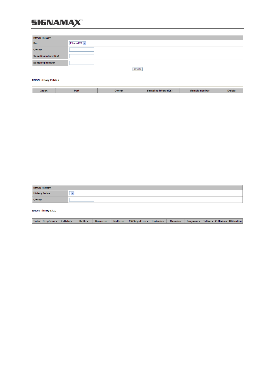 2 history list, 3 alarm | Signamax Managed Hardened PoE Industrial DIN-rail Mount Switch User Manual | Page 76 / 89