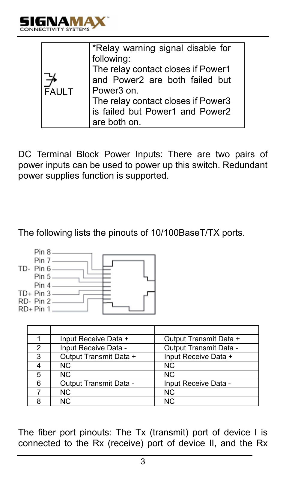 Signamax 10/100 Industrial DIN-rail Mount Power over Ethernet Unmanaged Switches User Manual | Page 3 / 22