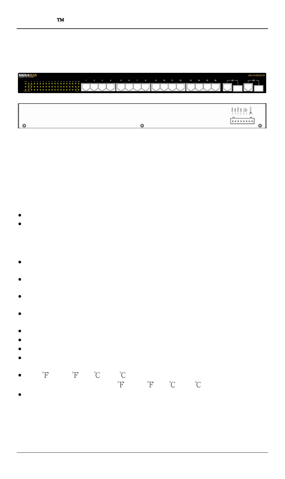 Hardened poe ethernet switch, Package contents, Product highlights | Roduct, Verview, Ardened, Thernet, Witch, Ackage, Ontents | Signamax Unmanaged 10/100 Hardened PoE+ Rack Mount Industrial Switch with 2 Gigabit Ethernet Uplink Ports User Manual | Page 10 / 18