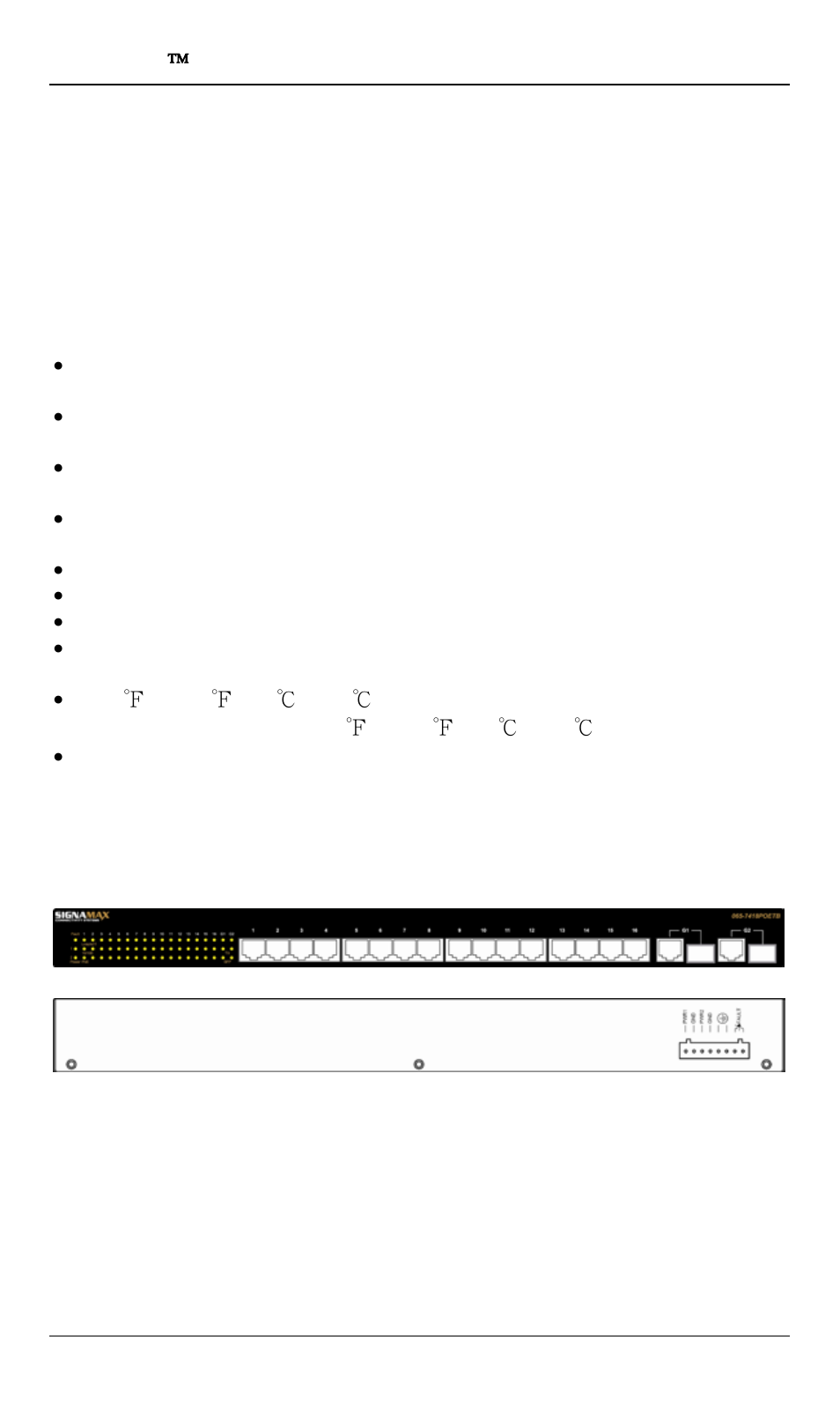 Quick start guide, Functional description, Physical description | The port status leds and power inputs | Signamax Unmanaged 10/100 Hardened PoE+ Rack Mount Industrial Switch with 2 Gigabit Ethernet Uplink Ports User Manual | Page 4 / 18