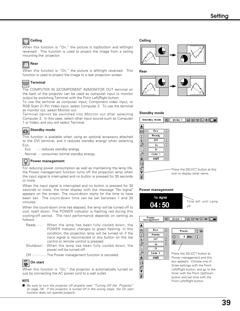 Setting | Christie Digital Systems 38-VIV208-01 User Manual | Page 39 / 56