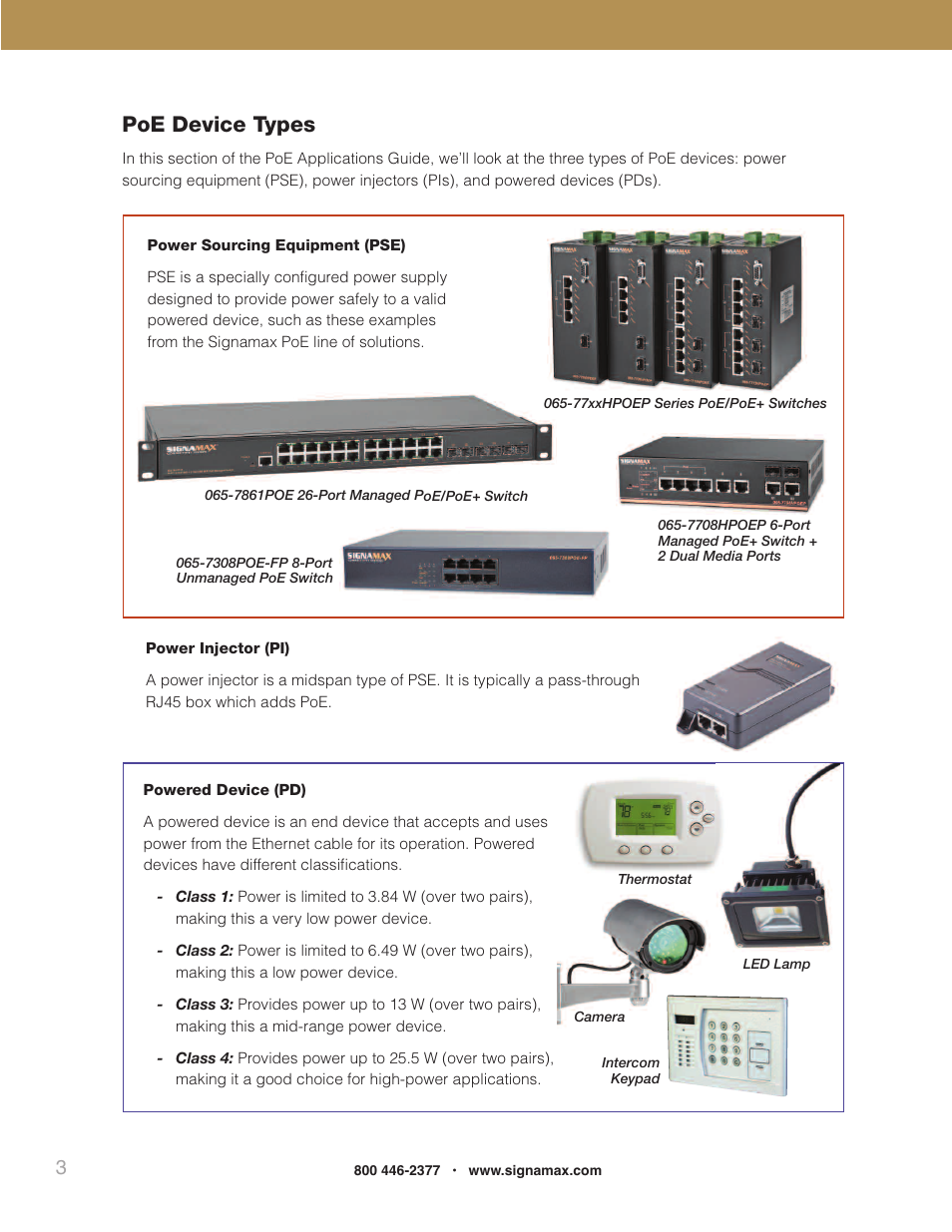 Poe device types | Signamax Power over Ethernet Компьютерные Аксессуары User Manual | Page 4 / 10