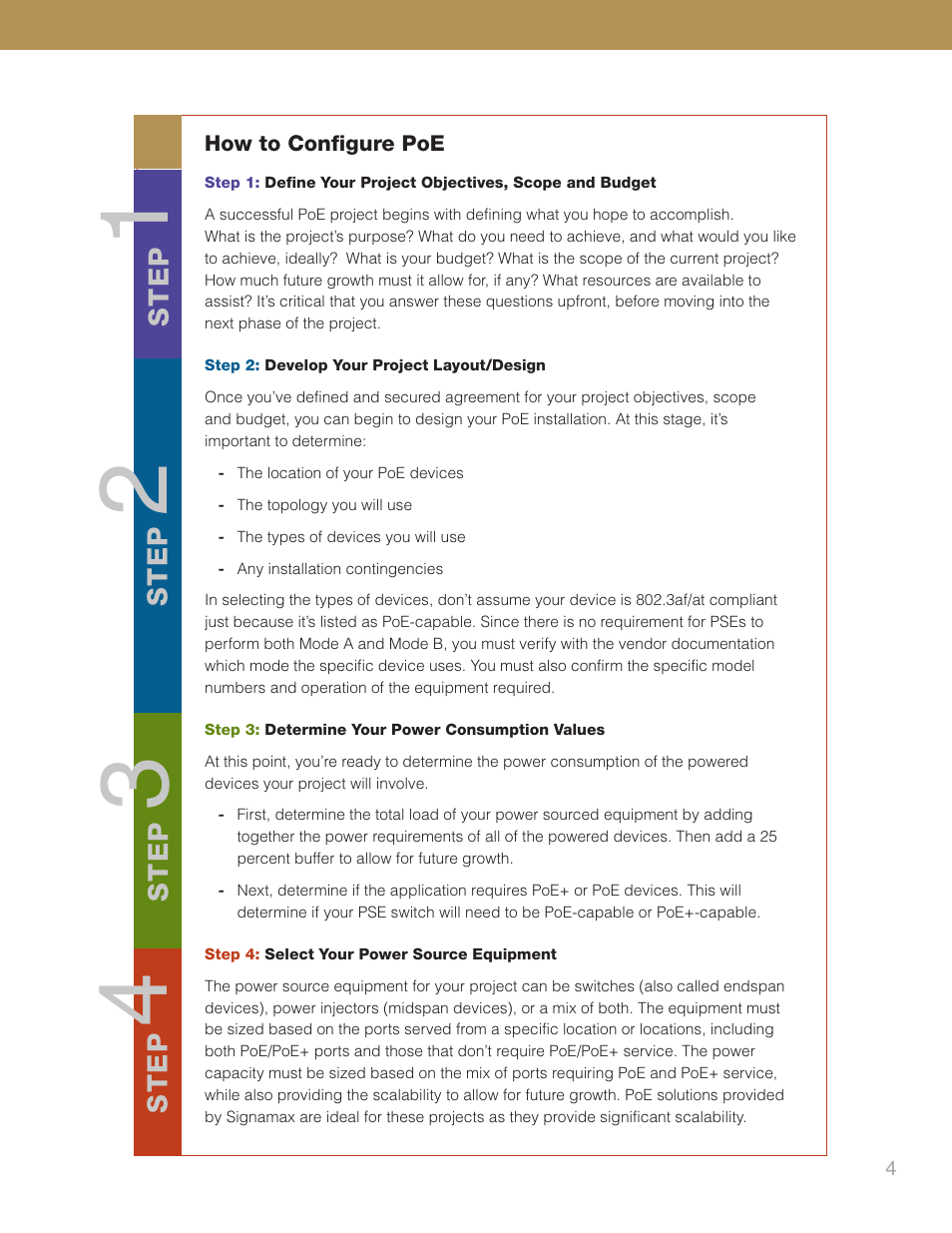 St e p | Signamax Power over Ethernet Компьютерные Аксессуары User Manual | Page 5 / 10