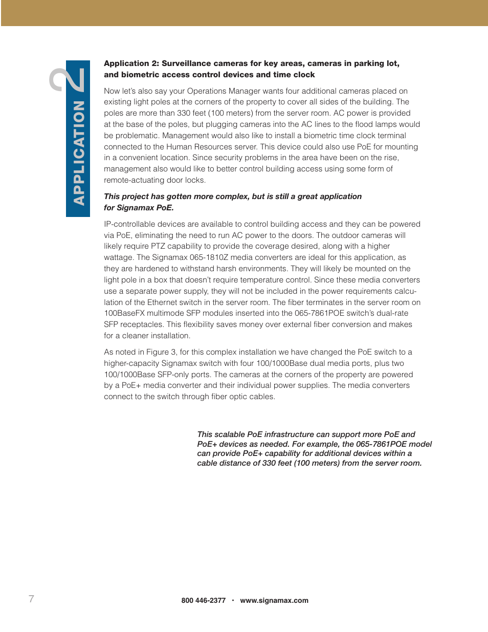 Ap p l ic a t io n | Signamax Power over Ethernet Компьютерные Аксессуары User Manual | Page 8 / 10