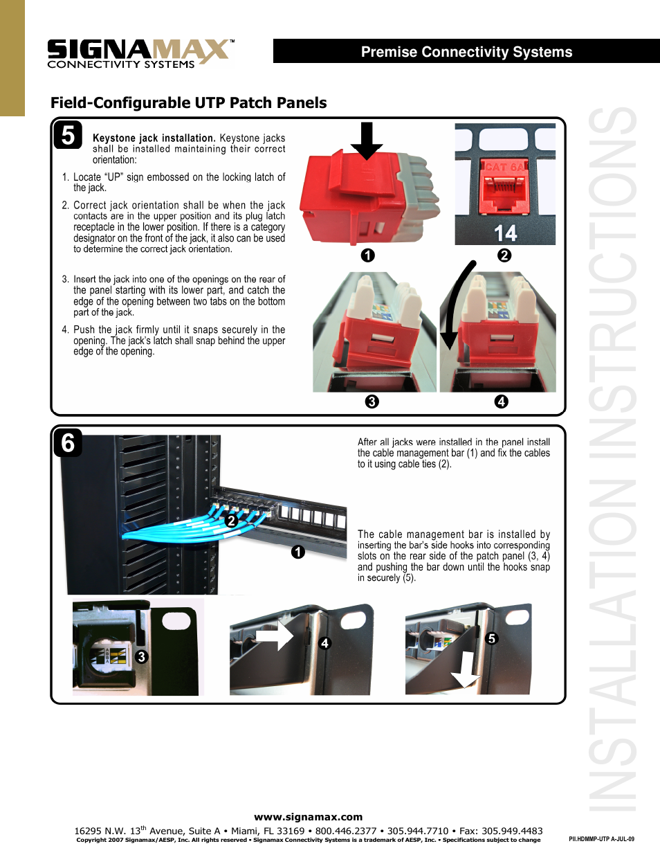 Signamax Category 6A Screened Patch Panels User Manual | Page 2 / 2