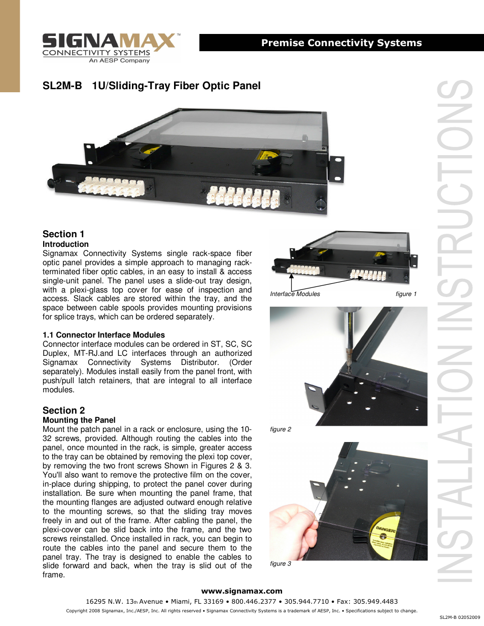 Signamax 12- to 48-Fiber Low-Profile Optical Fiber Enclosure User Manual | 2 pages