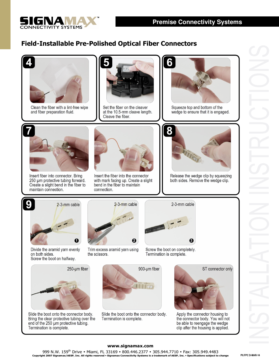 Signamax Field-Installable Pre-Polished Optical Fiber Connectors User Manual | Page 2 / 2