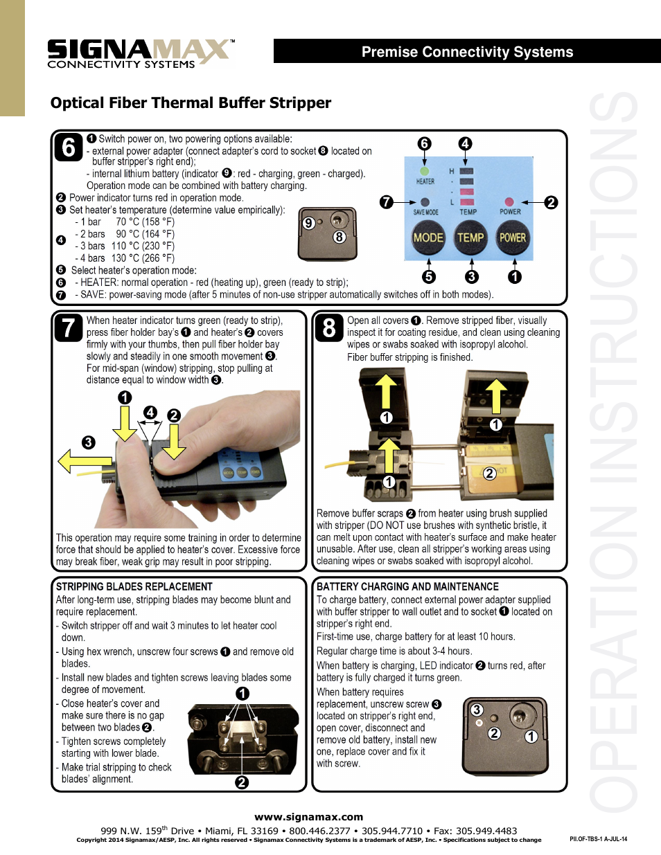 Signamax Optical Fiber Thermal Buffer Stripper User Manual | Page 2 / 2