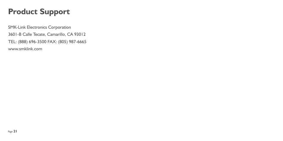 Product support | SMK-Link Electronics Nano Dongle Bluetooth v4.0 LE+EDR User Manual | Page 12 / 13