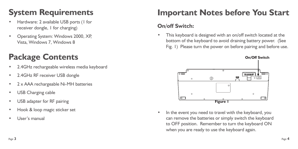 System requirements, Package contents | SMK-Link Electronics RemotePoint Wireless Navigator Suite User Manual | Page 3 / 11