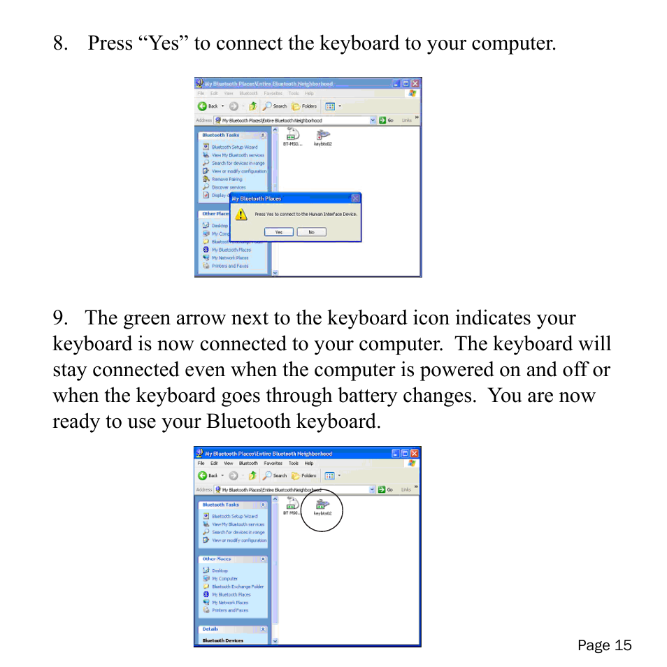 SMK-Link Electronics VersaPoint Bluetooth Slim Keyboard User Manual | Page 15 / 23