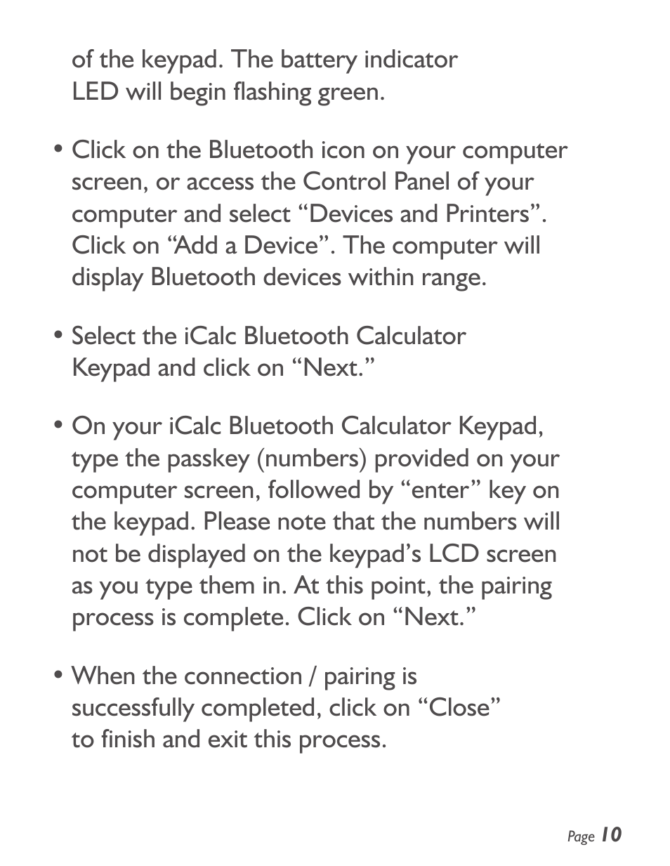 SMK-Link Electronics iCalcTM Bluetooth® Calculator Keypad User Manual | Page 11 / 20
