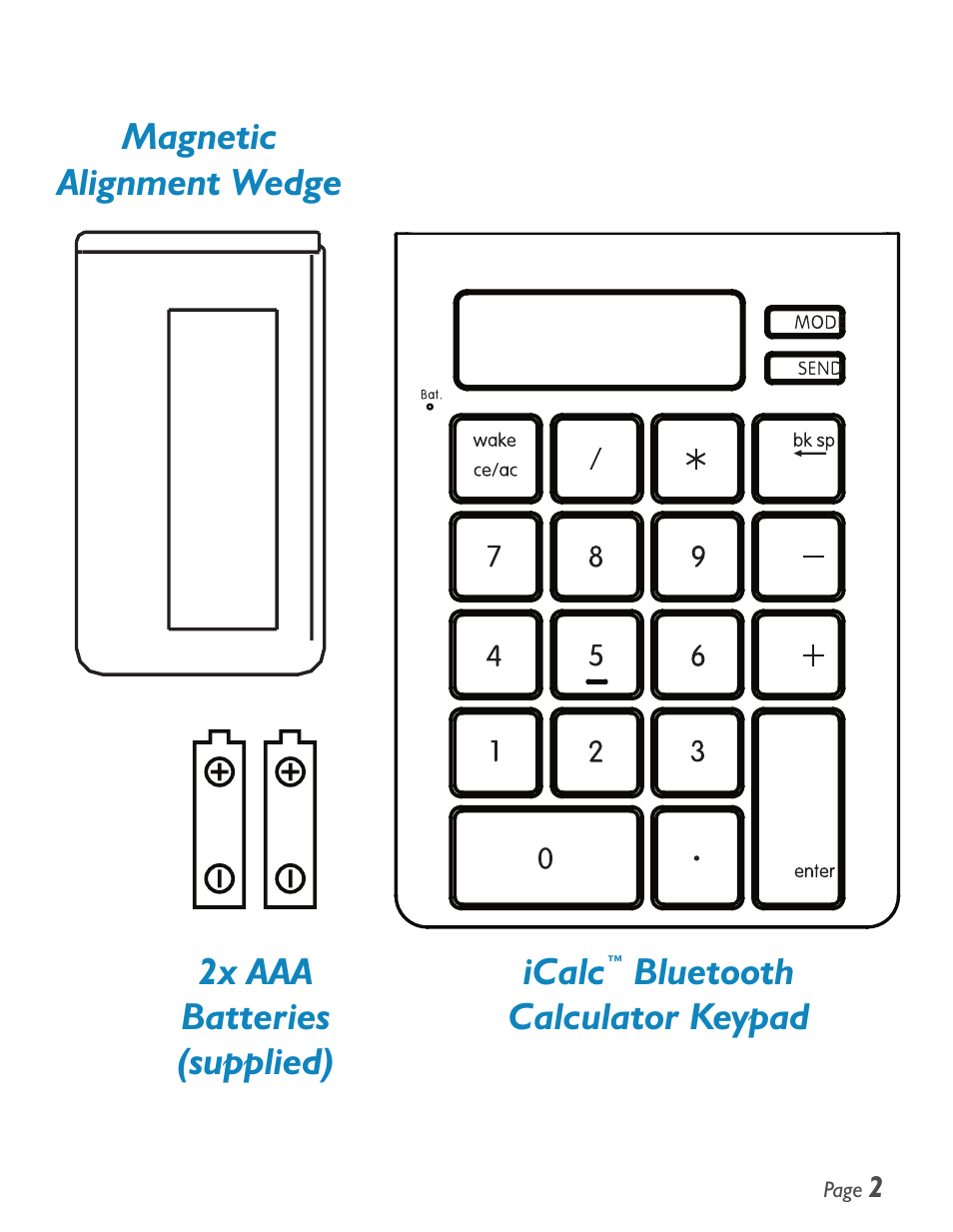 SMK-Link Electronics iCalcTM Bluetooth® Calculator Keypad User Manual | Page 3 / 20