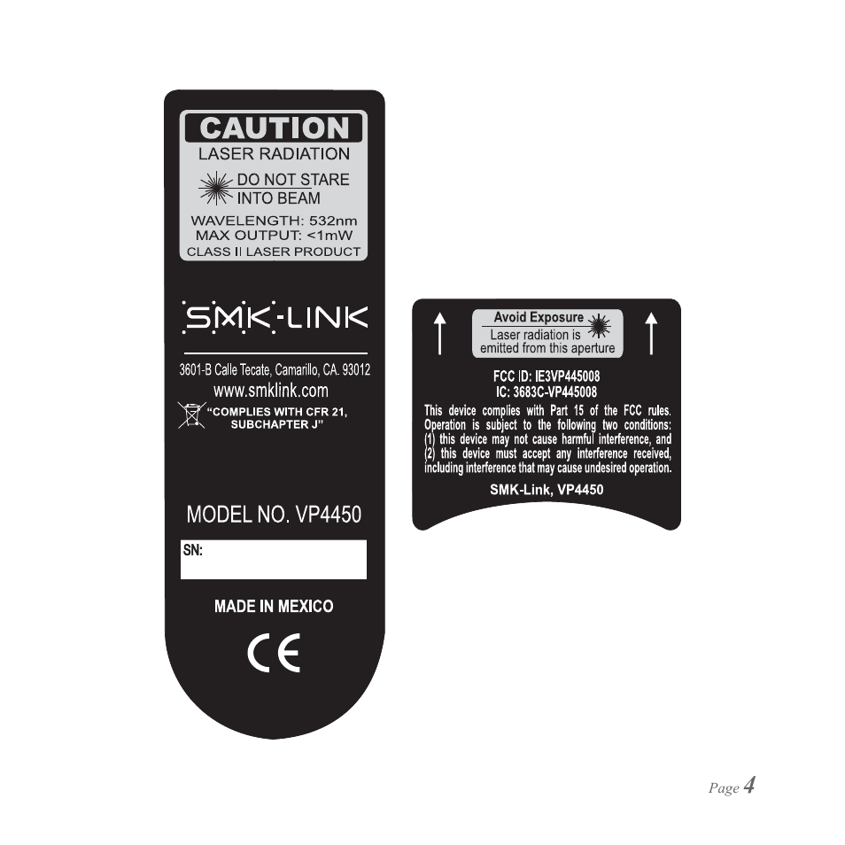 SMK-Link Electronics RemotePoint Emerald Presenter User Manual | Page 5 / 12