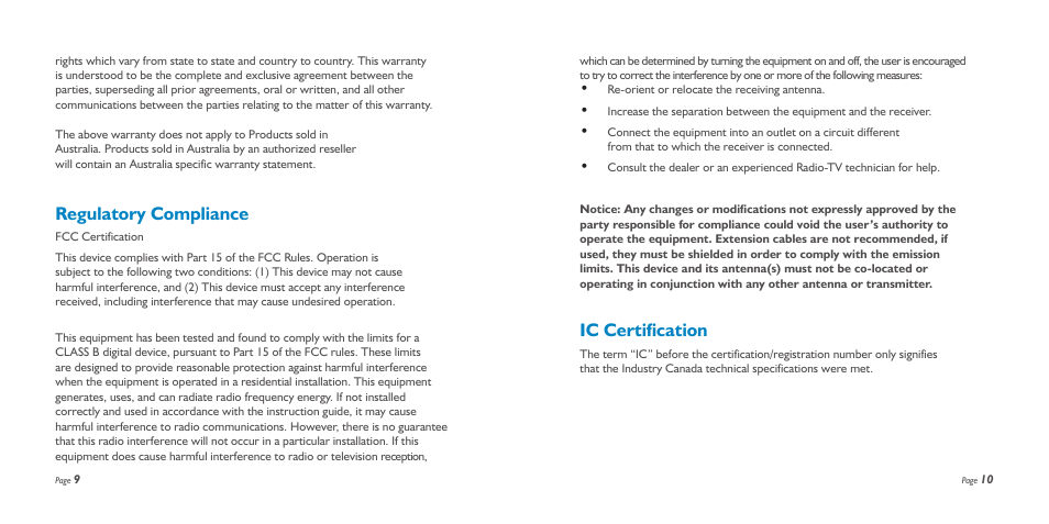 Ic certification, Regulatory compliance | SMK-Link Electronics RemotePoint Ruby Presenter User Manual | Page 6 / 9