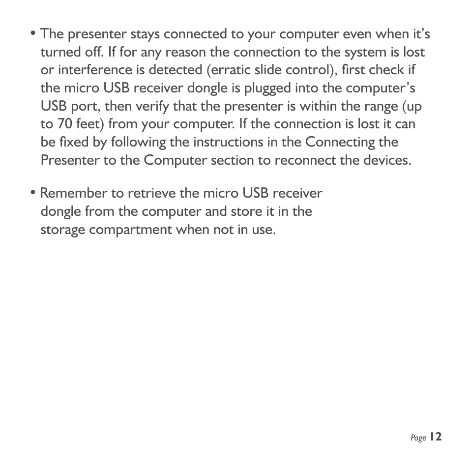 SMK-Link Electronics Wireless Stopwatch Presenter Remote User Manual | Page 13 / 20