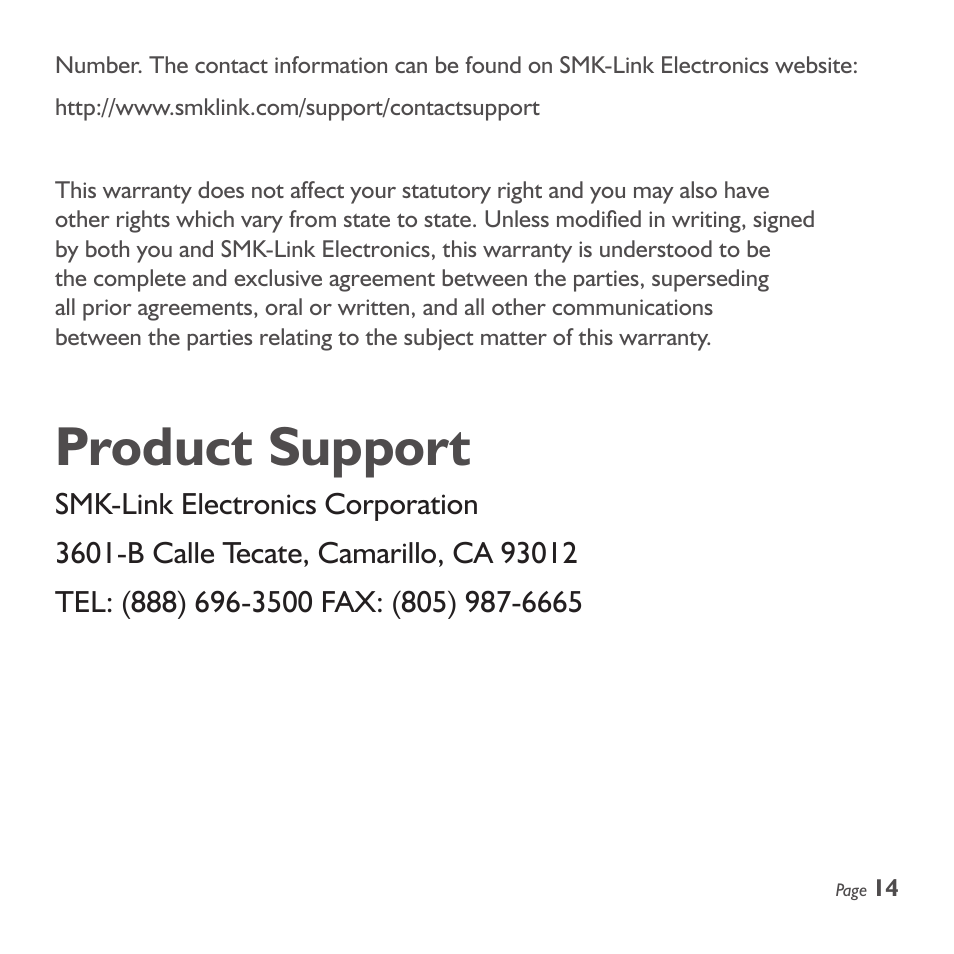 Product support | SMK-Link Electronics Wireless Stopwatch Presenter Remote User Manual | Page 15 / 20