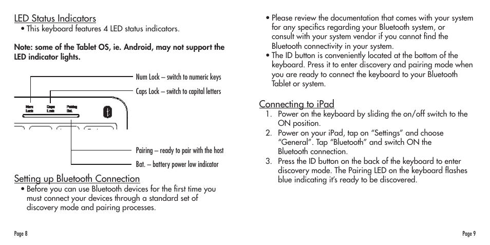 SMK-Link Electronics Bluetooth Compact Keyboard User Manual | Page 5 / 14