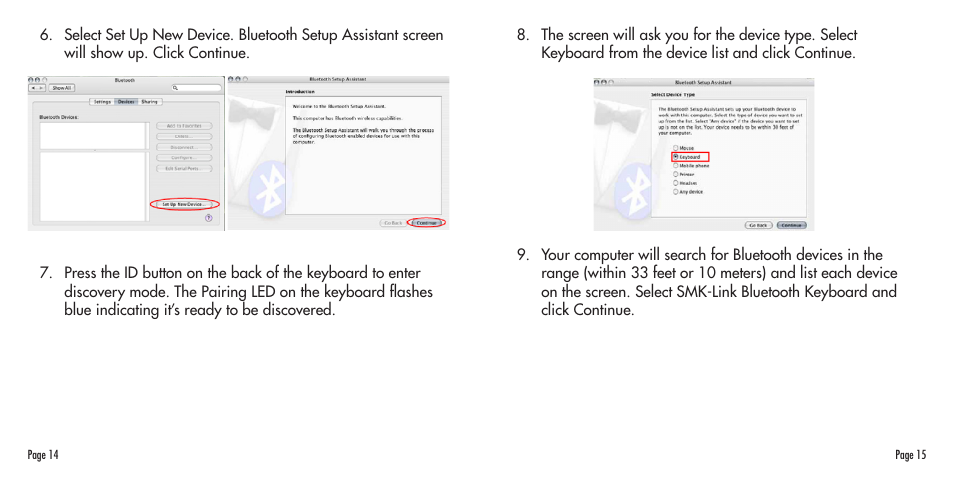 SMK-Link Electronics Bluetooth Compact Keyboard User Manual | Page 8 / 14