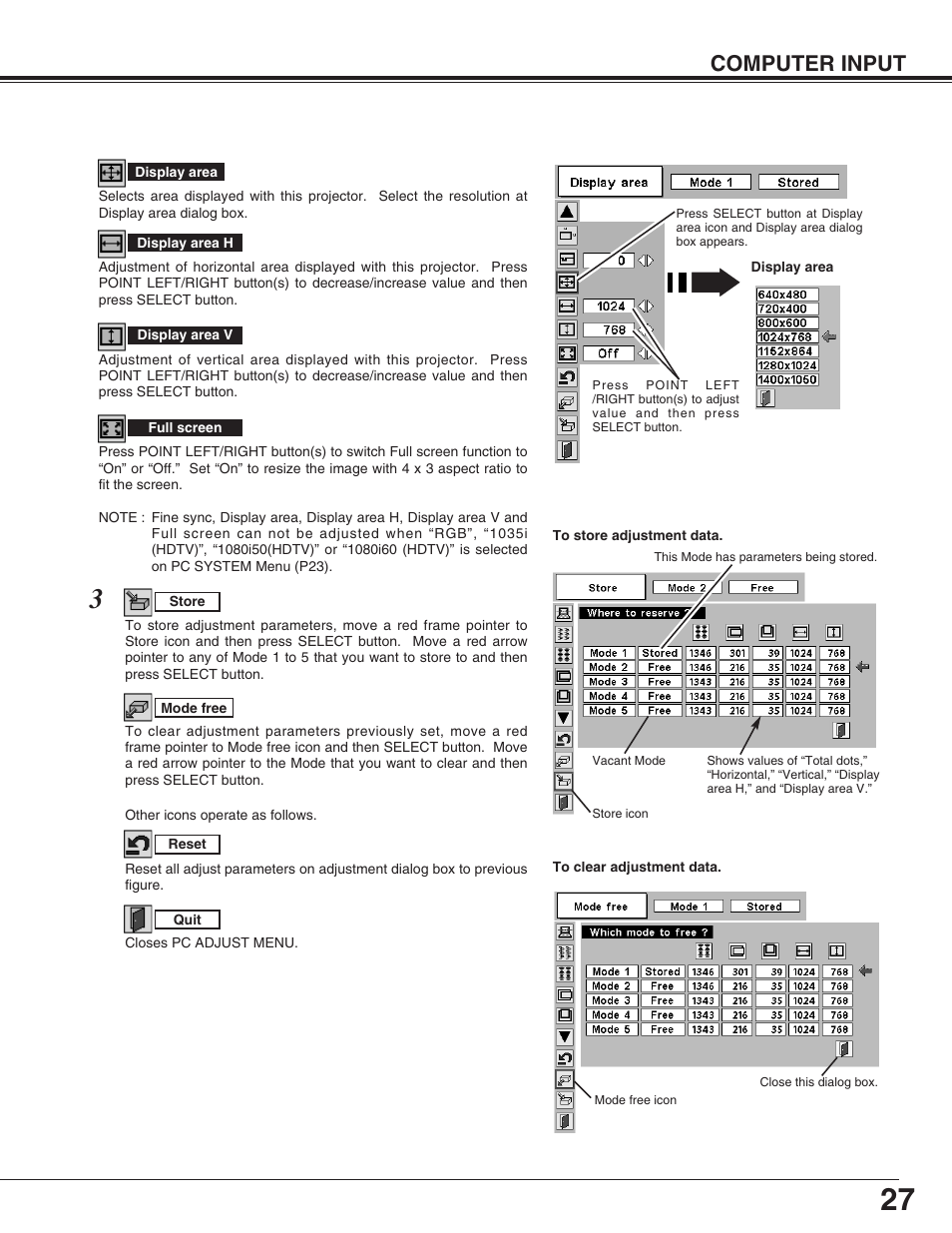 Computer input | Christie Digital Systems 103-002001 User Manual | Page 27 / 48