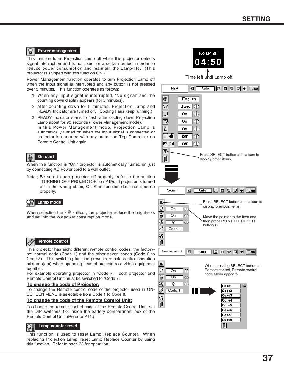 Setting | Christie Digital Systems 103-002001 User Manual | Page 37 / 48