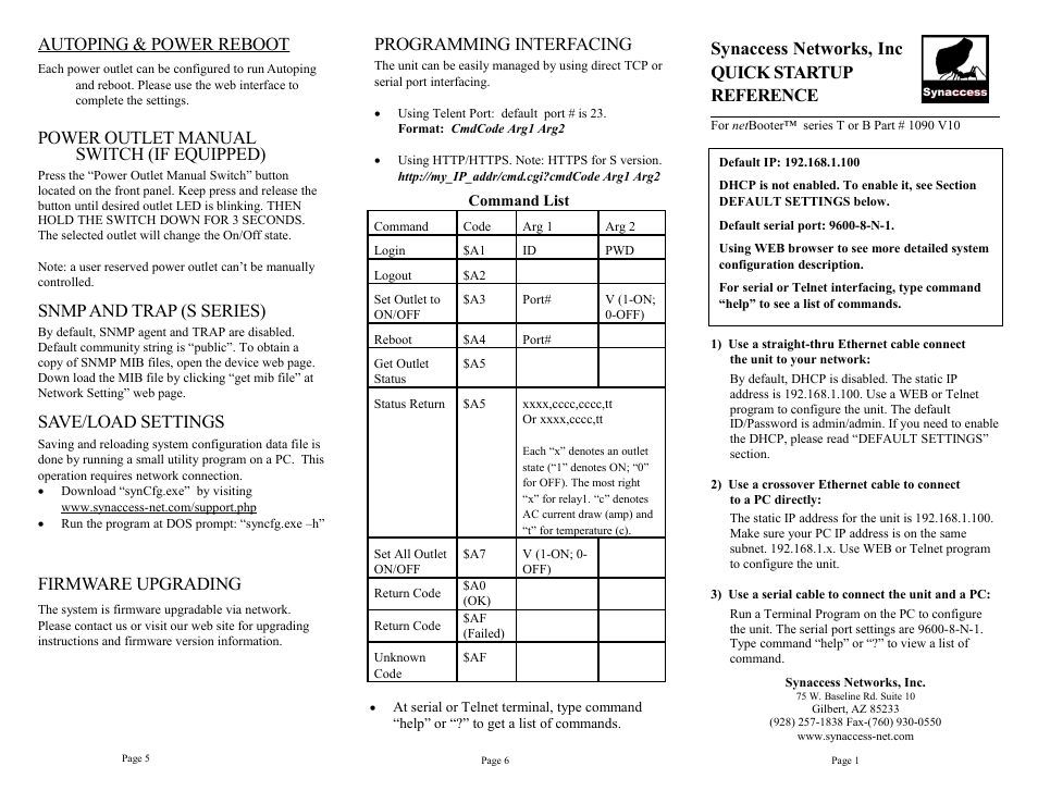 Synaccess Networks NP-0201DT User Manual | 2 pages