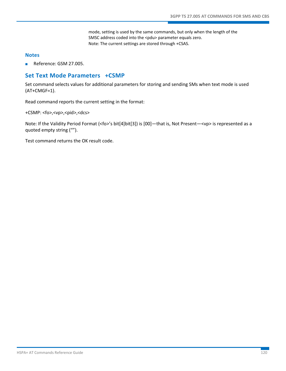 Notes, Set text mode parameters +csmp | Synaccess Networks NP-0801DTM User Manual | Page 120 / 330