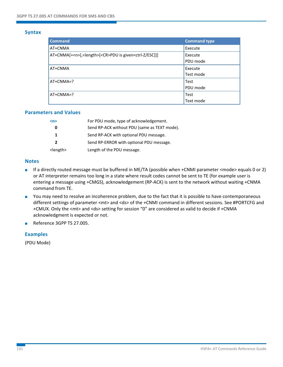 Syntax, Parameters and values, Notes | Examples | Synaccess Networks NP-0801DTM User Manual | Page 131 / 330