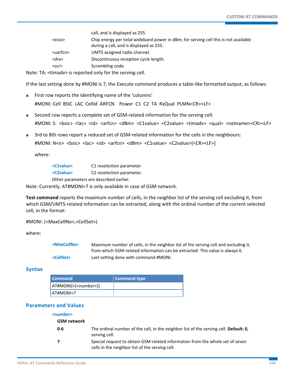 Syntax, Parameters and values | Synaccess Networks NP-0801DTM User Manual | Page 164 / 330