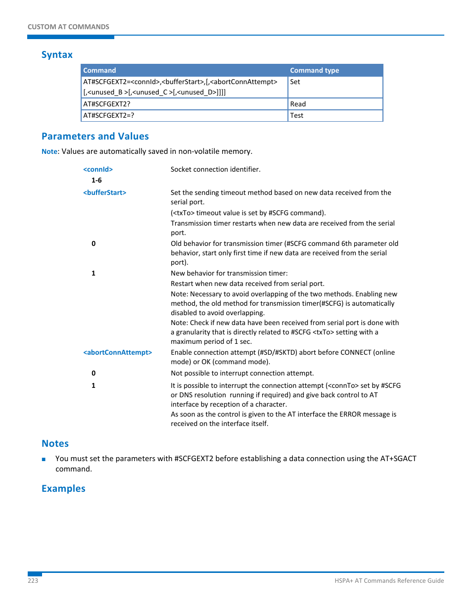 Syntax, Parameters and values, Notes | Examples | Synaccess Networks NP-0801DTM User Manual | Page 223 / 330