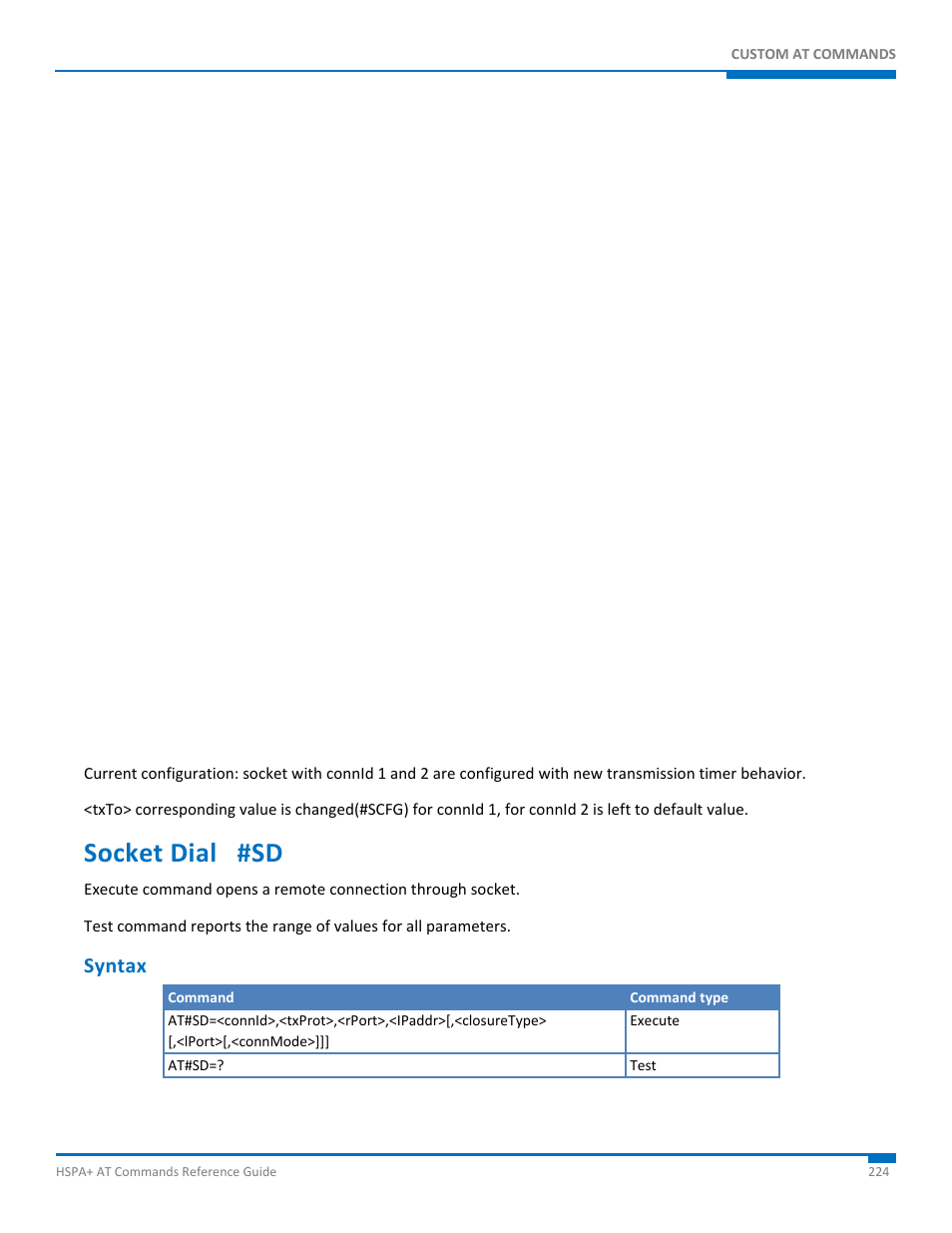 Socket dial #sd, Syntax | Synaccess Networks NP-0801DTM User Manual | Page 224 / 330