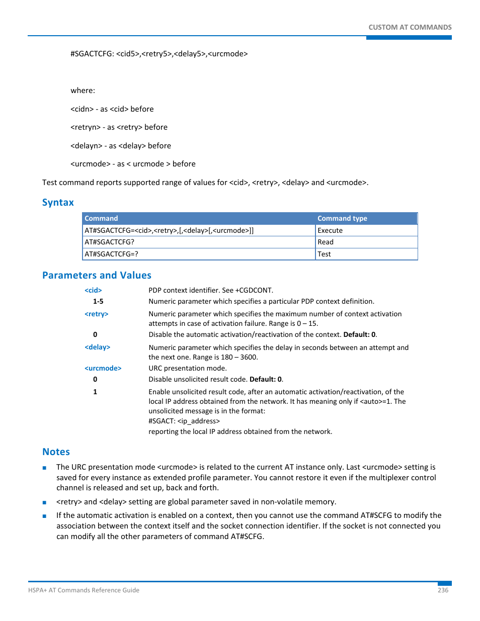 Syntax, Parameters and values, Notes | Synaccess Networks NP-0801DTM User Manual | Page 236 / 330
