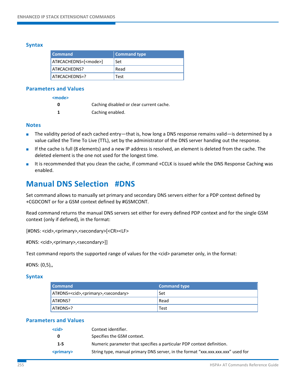 Syntax, Parameters and values, Notes | Manual dns selection #dns | Synaccess Networks NP-0801DTM User Manual | Page 255 / 330