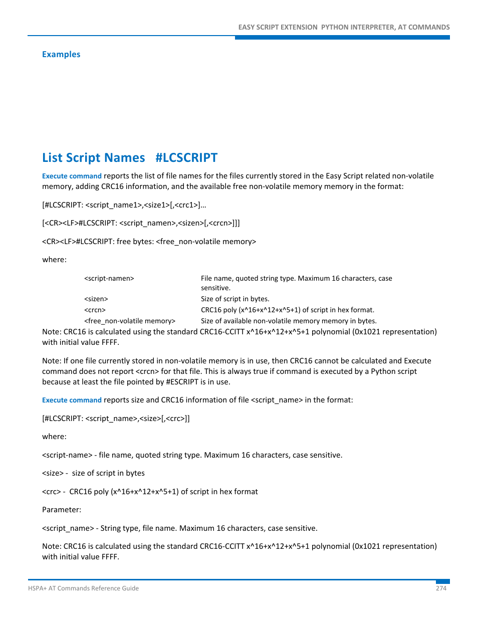Examples, List script names #lcscript | Synaccess Networks NP-0801DTM User Manual | Page 274 / 330