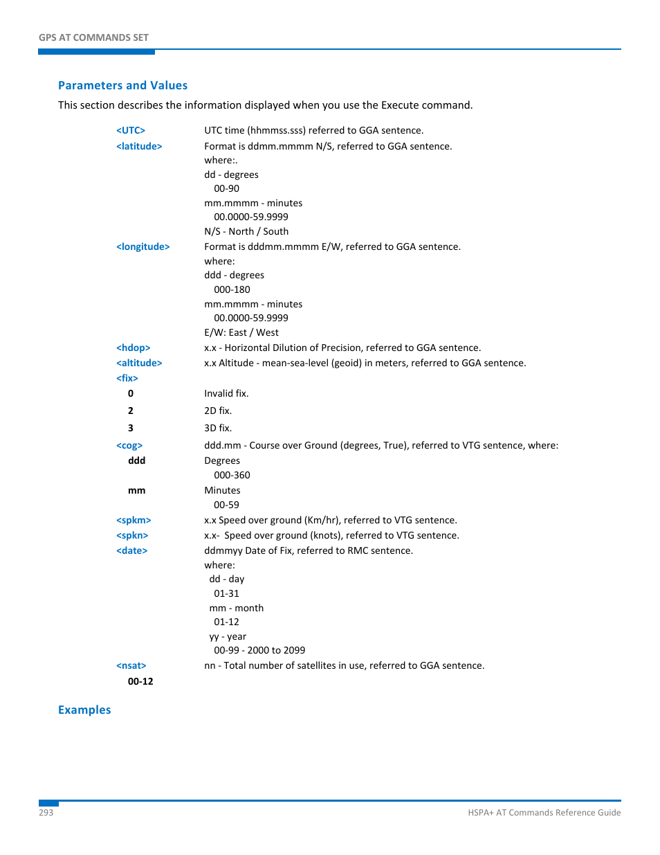 Parameters and values, Examples | Synaccess Networks NP-0801DTM User Manual | Page 293 / 330