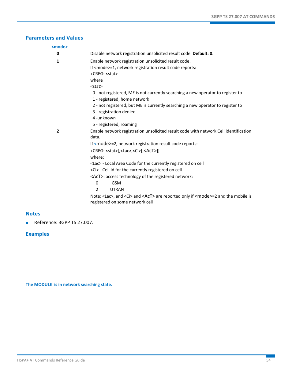 Parameters and values, Notes, Examples | Synaccess Networks NP-0801DTM User Manual | Page 54 / 330