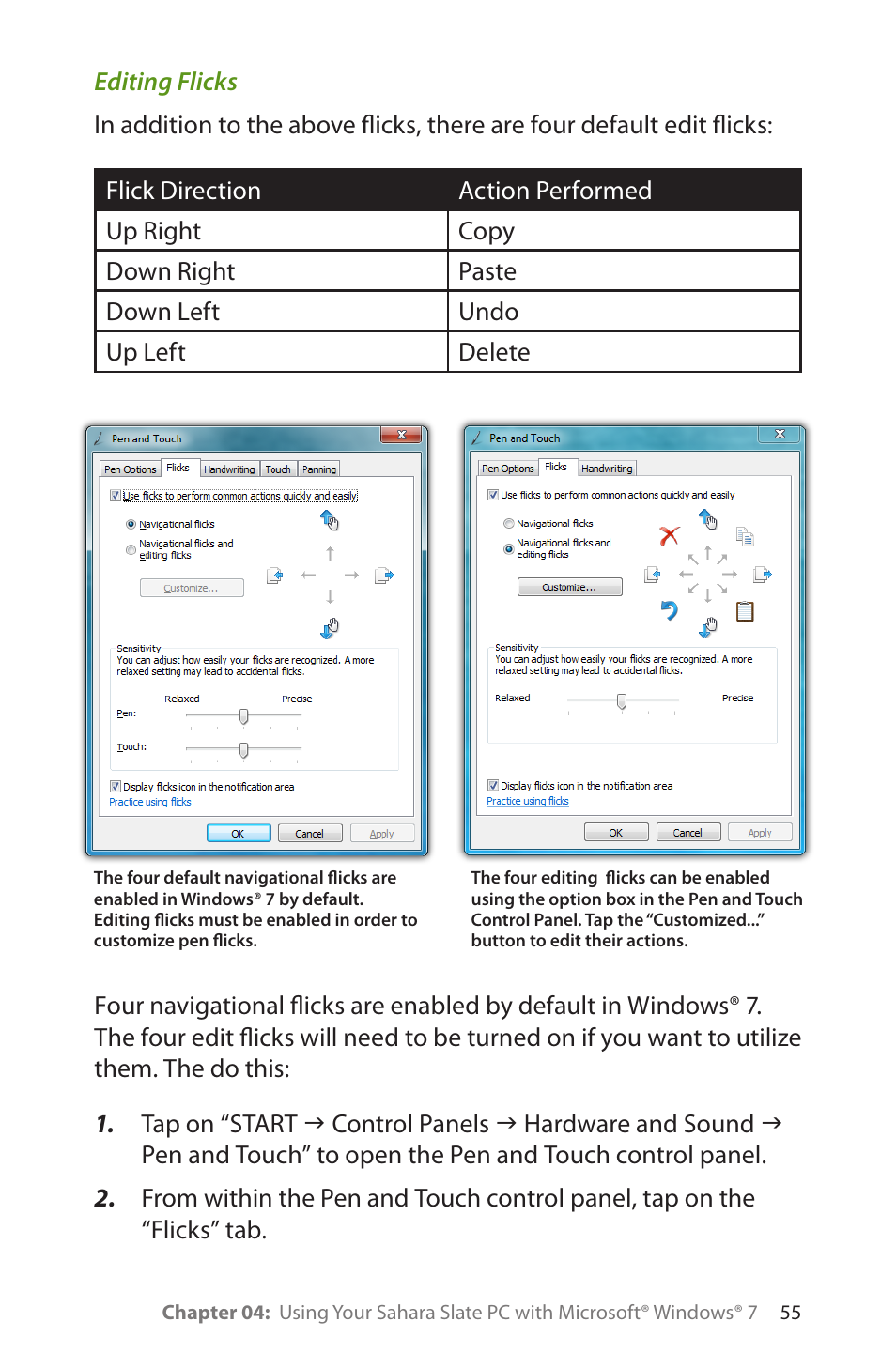 Editing flicks | TabletKiosk Sahara Slate PC i575/i535 User Manual | Page 81 / 175