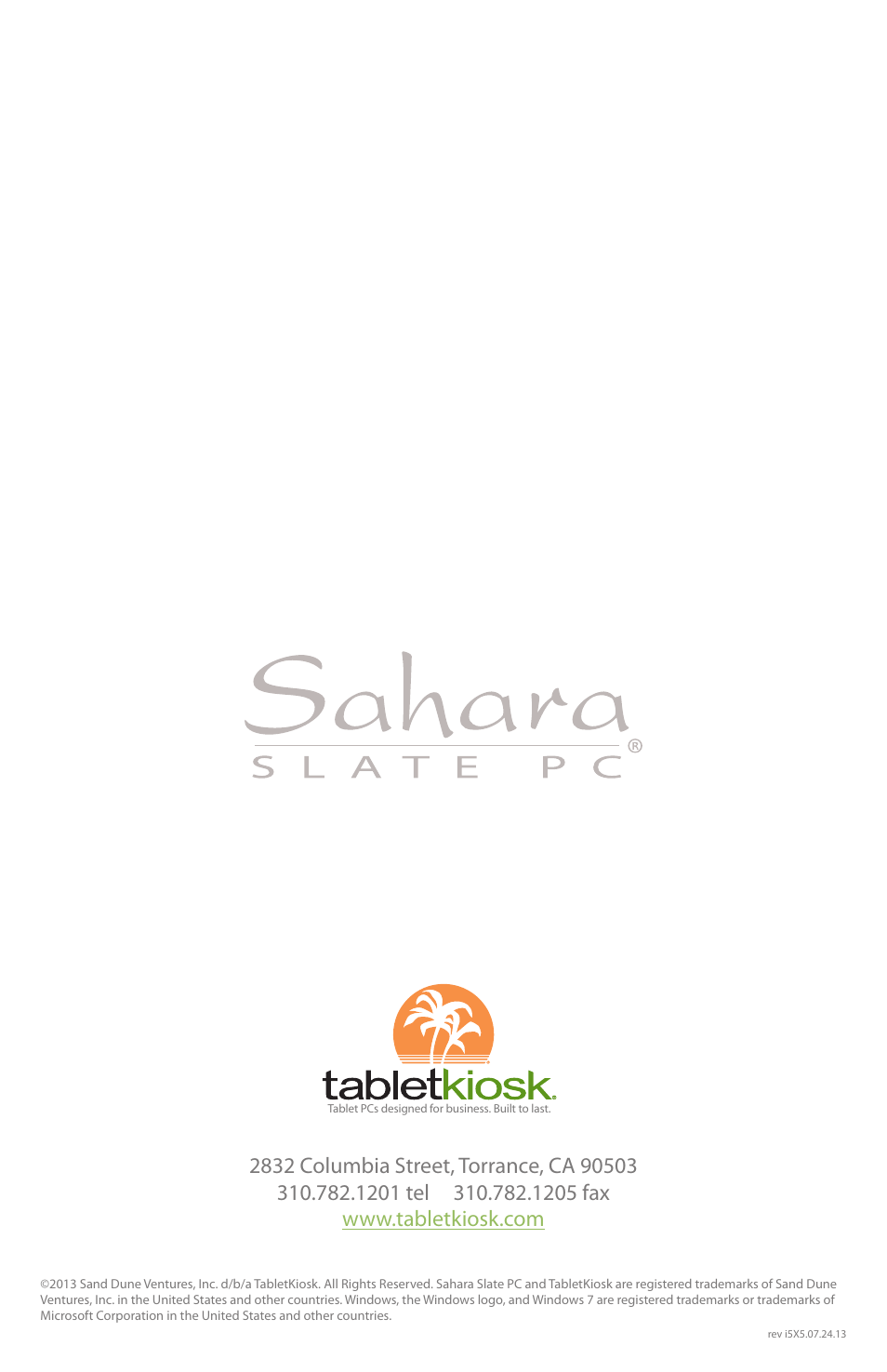 TabletKiosk Sahara Slate PC i575/i535 User Manual | Page 12 / 12