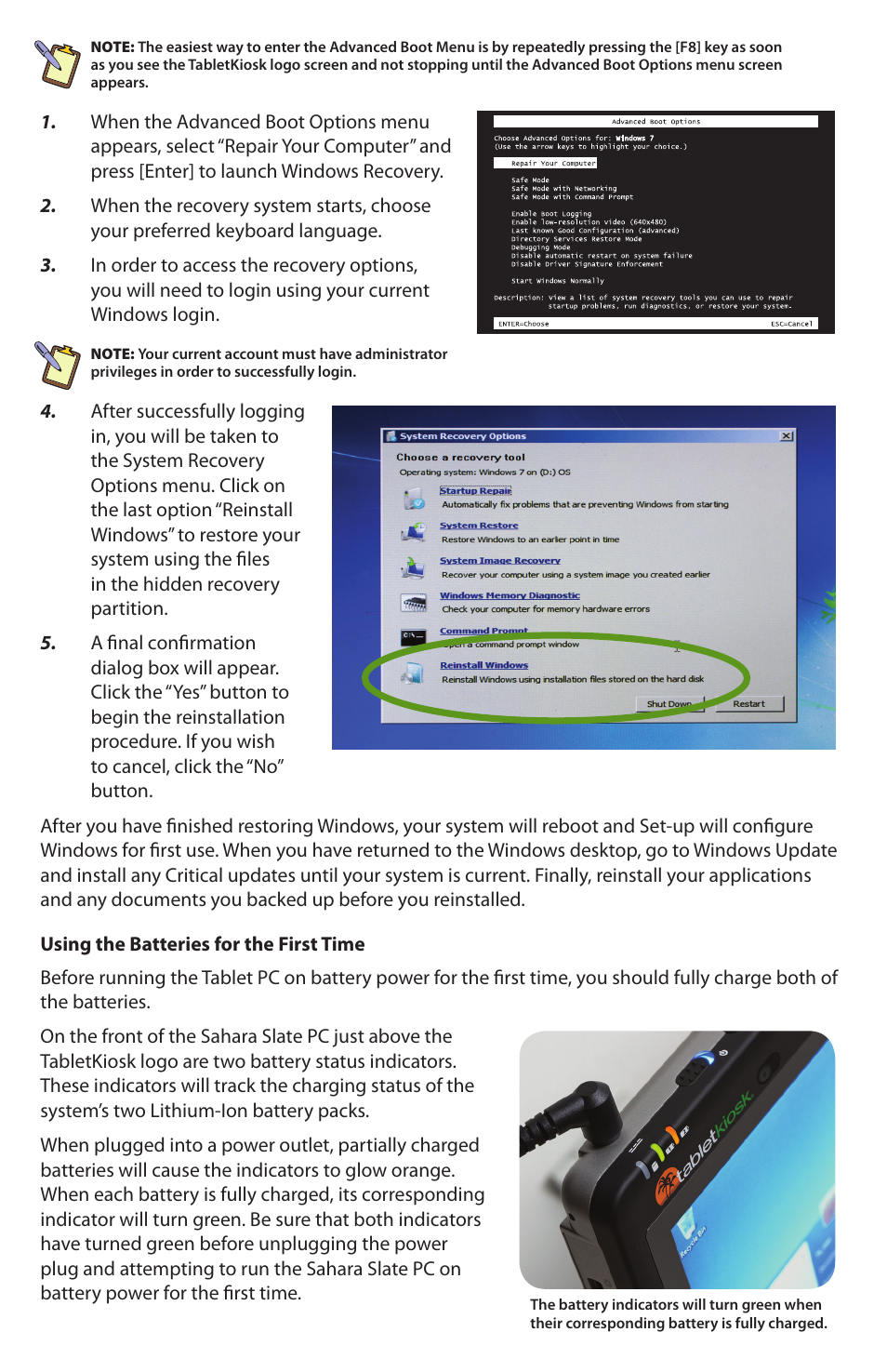 TabletKiosk Sahara Slate PC i575/i535 User Manual | Page 9 / 12