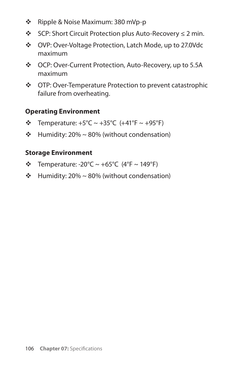 Operating environment, Storage environment | TabletKiosk eo a7400 User Manual | Page 124 / 128