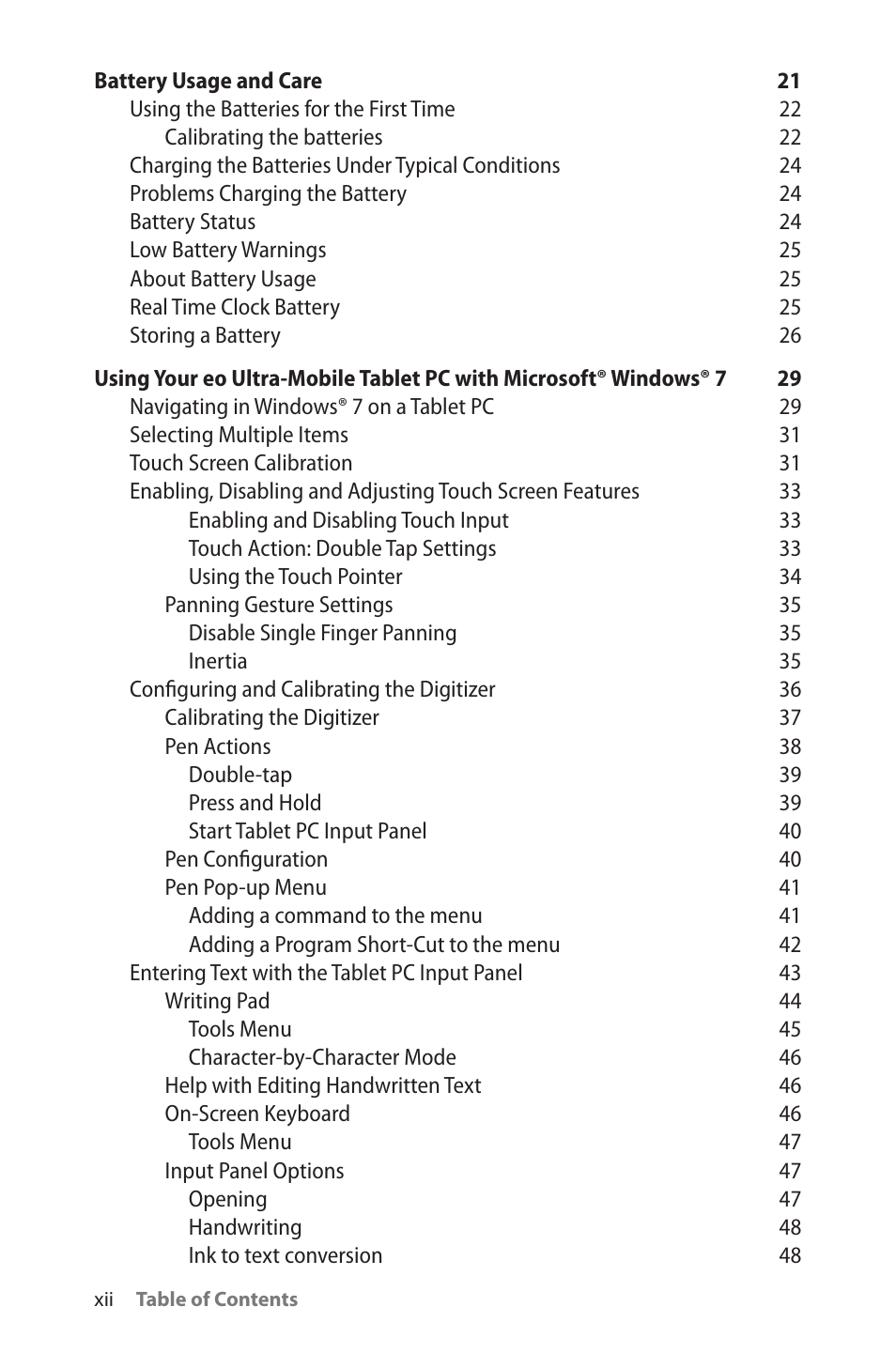 TabletKiosk eo a7400 User Manual | Page 14 / 128